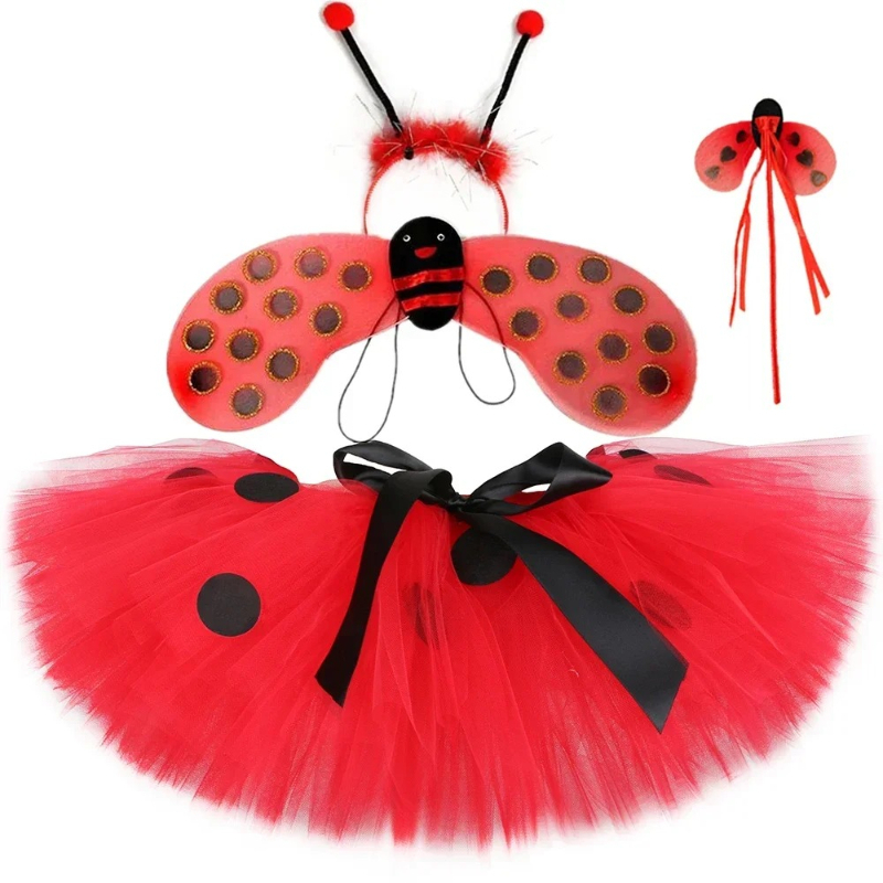 Baby Tutu Skirt - Gonna Tutu Ladybird per Bambine, Rossa