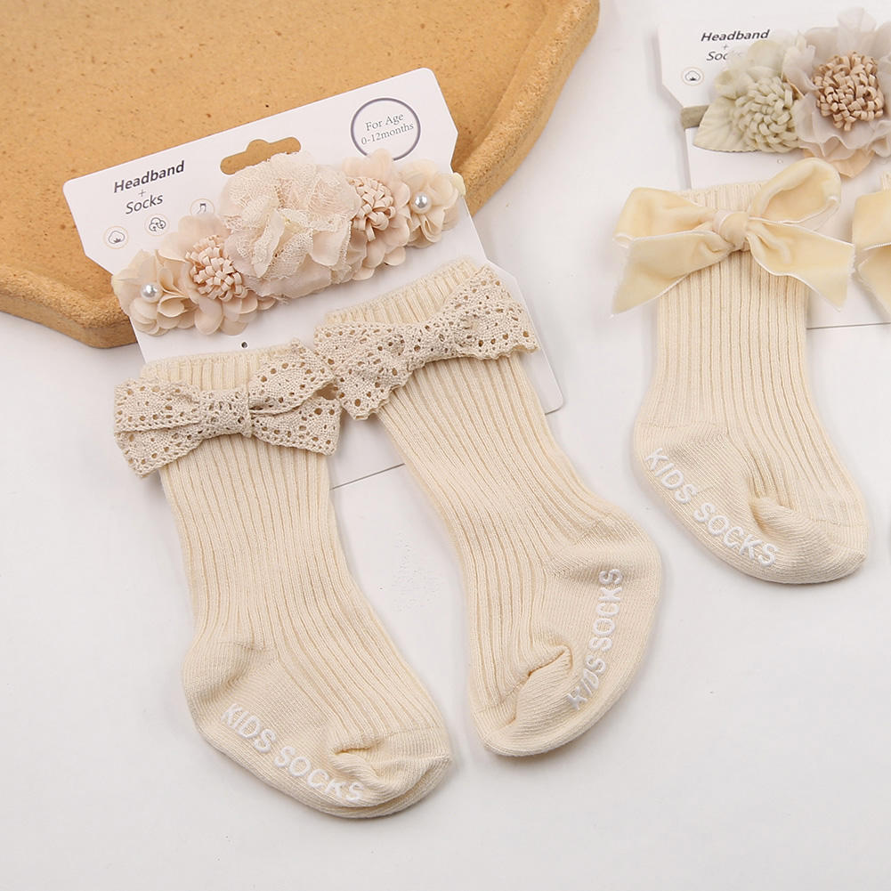Toddler Sock Set - 3 pz/set Ins Cream Latte Fiore